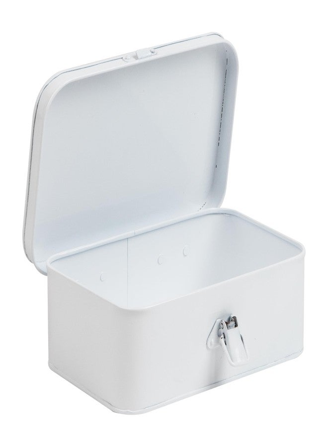 مايند ريدر صندوق إسعافات أولية من مايند ريدر، طقم طوارئ، منظم مستلزمات طبية، تصميم كلاسيكي، قفل بإبزيم، معدن، 9.25 بوصة طول × 6 بوصة عرض × 3 بوصة ارتفاع، أبيض - Image 4